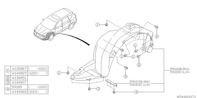 Кронштейн бампера переднего 59123XA01A Subaru