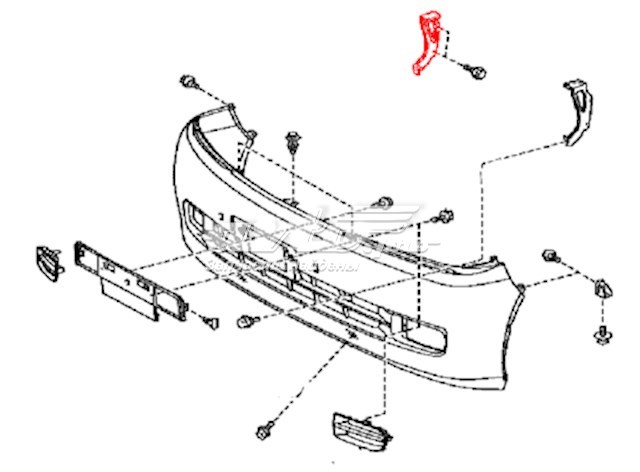 Consola do pára-choque dianteiro direito para Toyota Hiace (H1, H2)