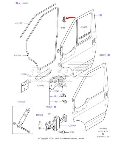  Дверь передняя правая Ford Transit 