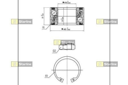 Купить LO01307 Starline Подшипник задней ступицы