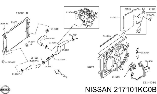 Бачок системы охлаждения расширительный Nissan 217101KC0B