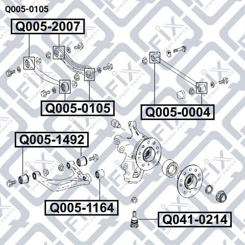 Сайлентблок заднего верхнего рычага Q0050105 Q-fix