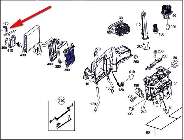 Клапан TRV, кондиціонера A2128300284 MERCEDES