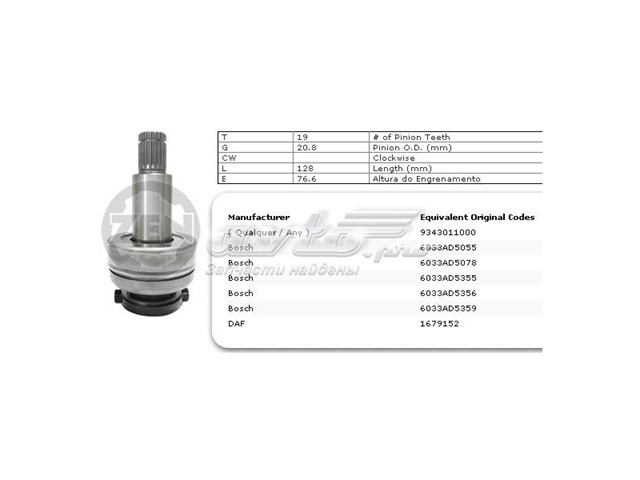 ZN1658 ZEN roda-livre do motor de arranco