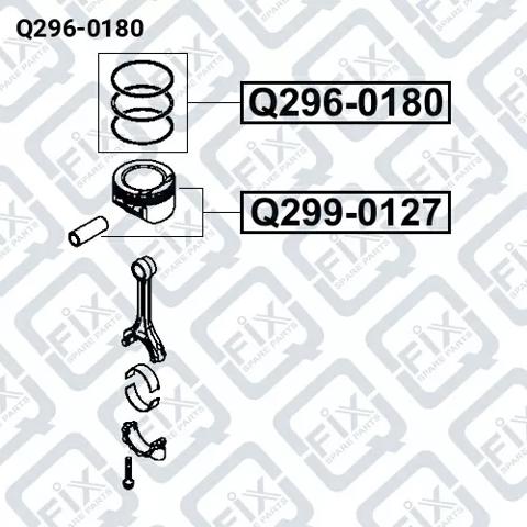 Q2960180 Q-fix Поршневые кольца на 1 цилиндр, STD