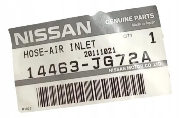 Патрубок повітряний, вхід повітряного фільтра 14463JG72A NISSAN