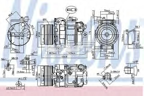 Компресор системи кондиціювання 89595 NISSENS