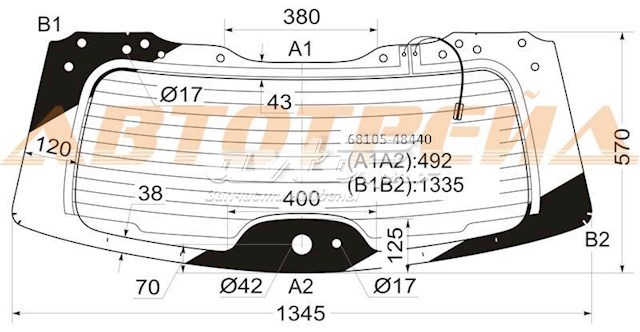 Стекло багажника двери 3/5-й задней (ляды) 6810548440 Toyota