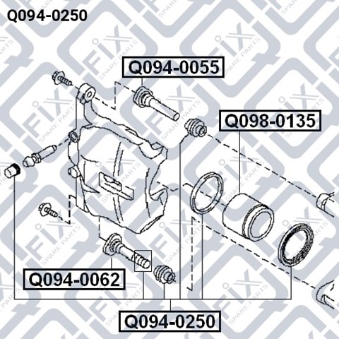 Ремкомплект супорту гальмівного переднього Q0940250 Q-FIX