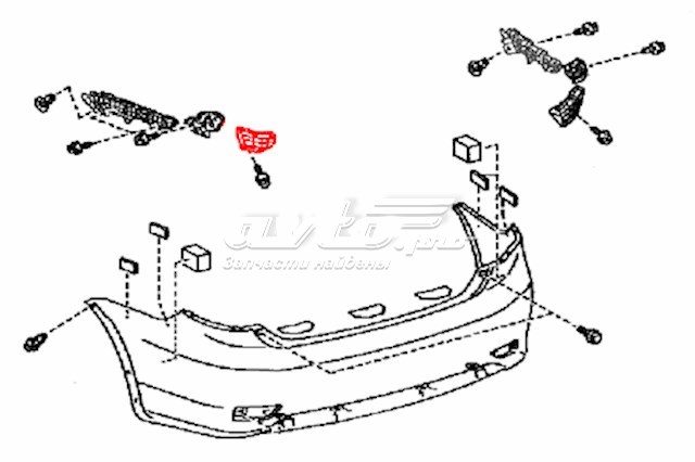 5256312040 Toyota consola esquerda do pára-choque traseiro