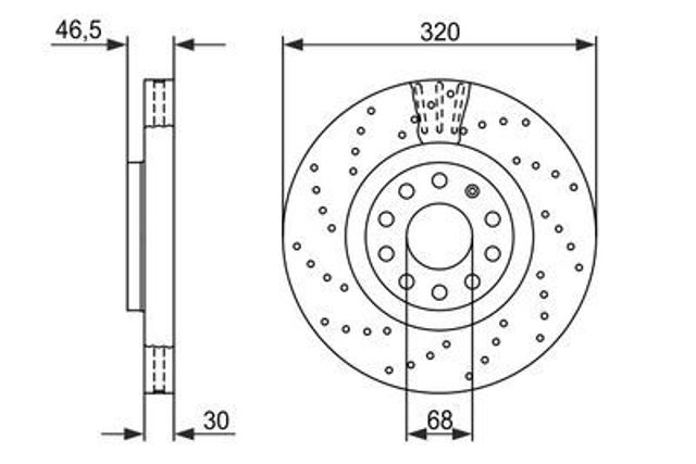 Передние тормозные диски 986479258 Bosch