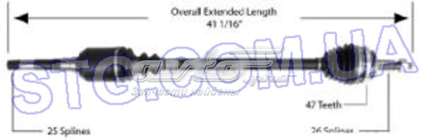 Полуось передняя, правая на Dodge Grand Caravan SE US