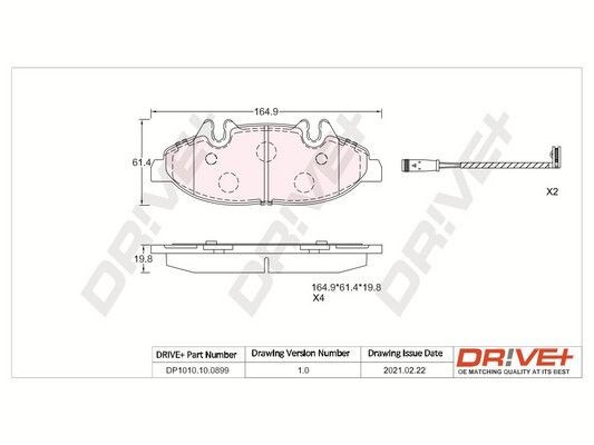 Передние тормозные колодки DP1010100899 Dr!ve+