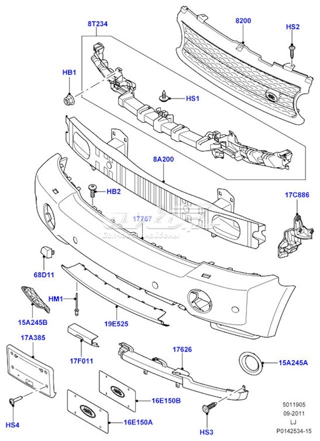 Облицовка радиатора Land Rover DHB500182LPO цена, от 164.70 USD