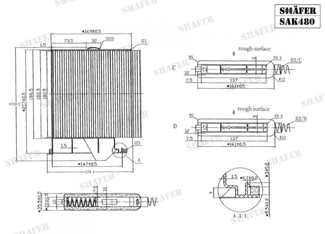 Фильтр воздушный отопителя Shafer SAK480 цена, от 4.03 USD