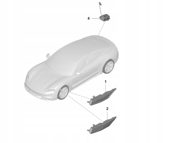 Повторитель поворота на крыле правый 9J1953042H Porsche