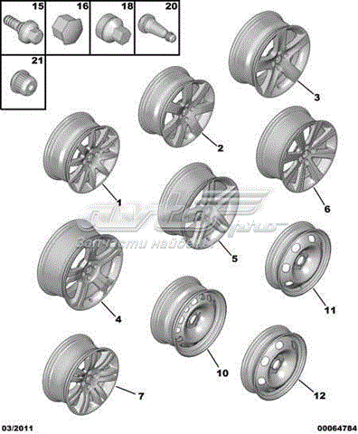 00005401R7 Peugeot/Citroen диски колесные стальные (штампованные)