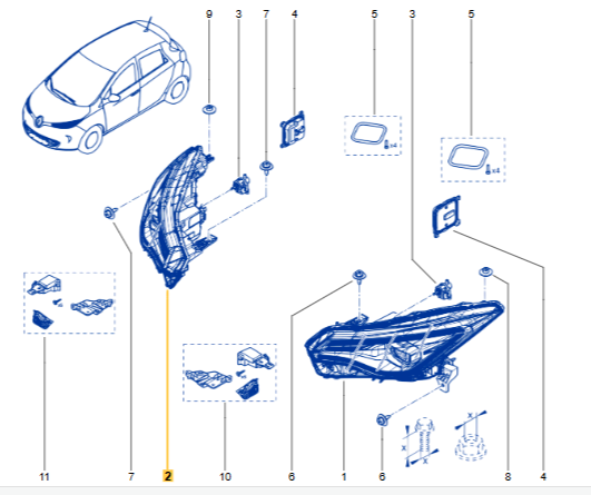 Фара правая Renault (RVI) 260104674R