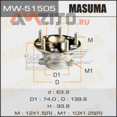 MW51505 Masuma cubo traseiro