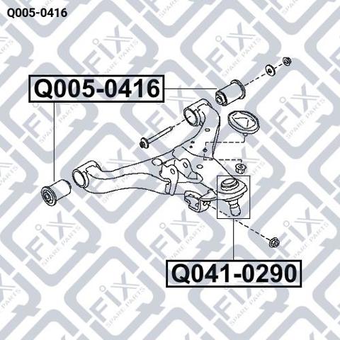 Сайлентблок передней подвески Q-fix Q0050416 цена, от 8.43 USD