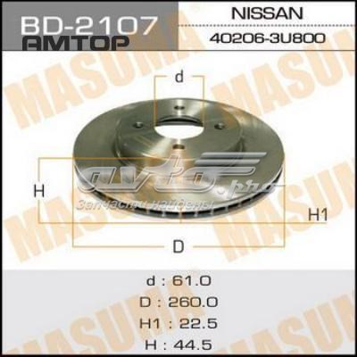 BD2107 Masuma Диск тормозной передний