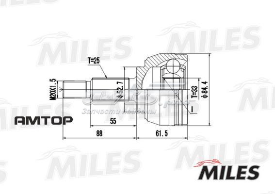 ШРУС наружный передний GA20401 Miles