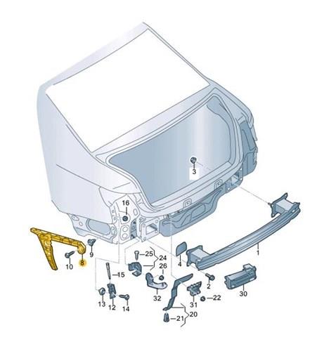 Кріплення бамера ліве 8W6807453 VAG
