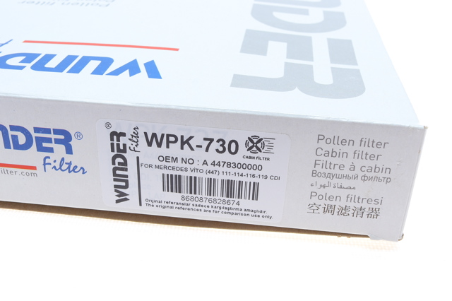 Воздушный фильтр салона Wunder WPK730