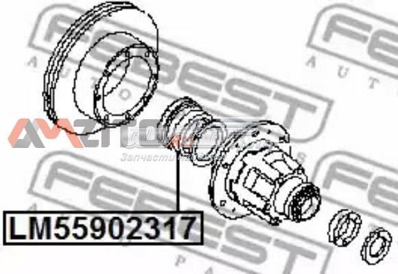 Cojinete de rueda trasero exterior LM55902317 FEBEST