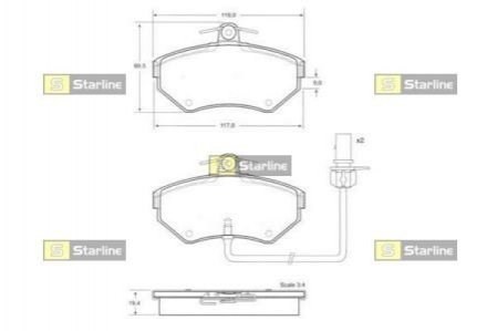 Купить BDS144 Starline Колодки тормозные
