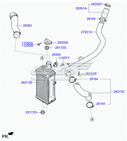 Радиатор интеркуллера Hyundai/Kia 282712A640