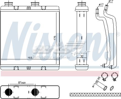 707173 Nissens radiador de forno (de aquecedor)