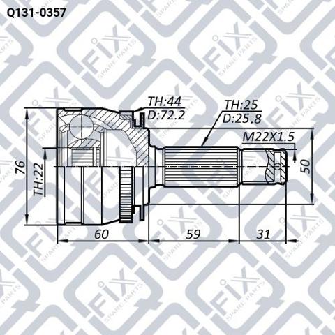 Q1310357 Q-fix Junta homocinética externa dianteira