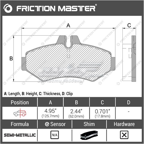 Купить MKD928 Friction Master Колодки тормозные задние, дисковые