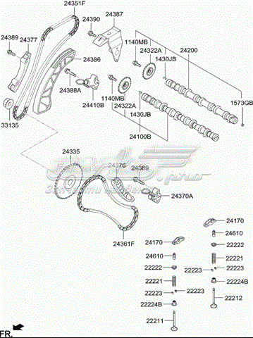 Заспокоювач ланцюга ГРМ, верхній 243872A300 HYUNDAI