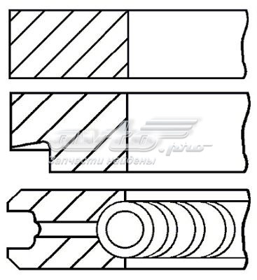 Комплект поршневих кілець на 1 циліндр, STD. 0814830000 GOETZE