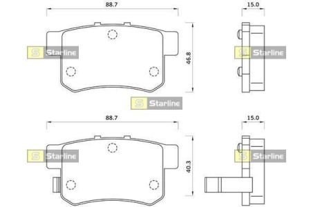 BDS243 Starline Колодки тормозные дисковые комплект