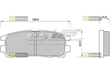 Колодки тормозные задние дисковые STARLINE BDS366