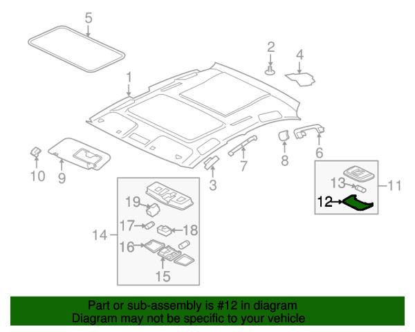 Vidrio de lámpara para iluminación interior (cabina) trasero MR250712 MITSUBISHI