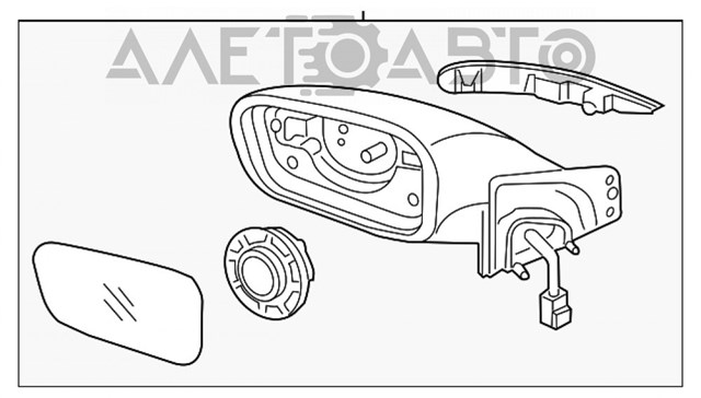 Правое зеркало 87620C2010 Hyundai/Kia