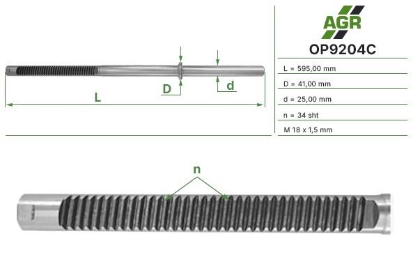 Вал (шток) рулевой рейки OP9204C AGR