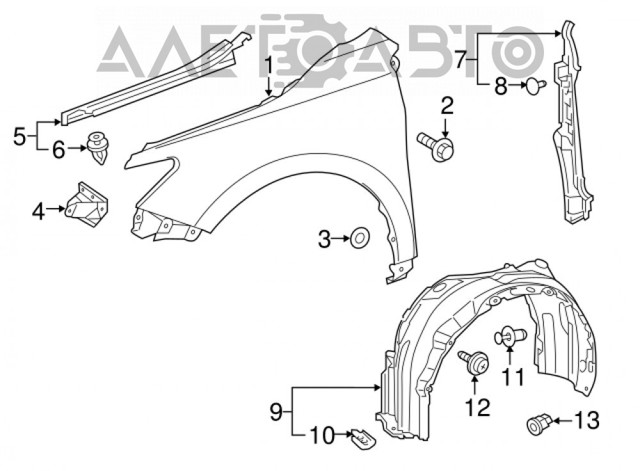 Боковая часть передняя правая Signeda PTY10339AR цена, от 50.68 USD
