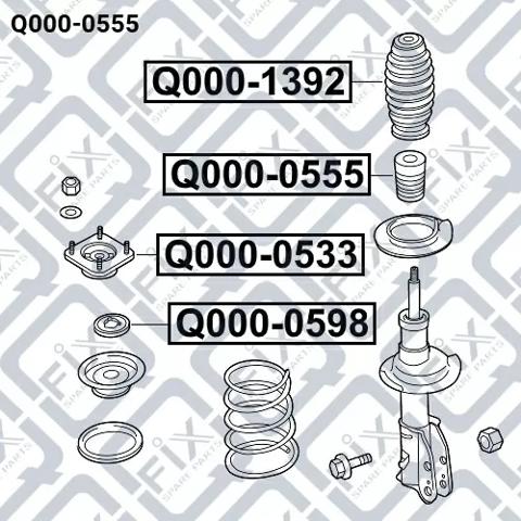 Буфер (отбойник) амортизатора переднего Q0000555 Q-fix