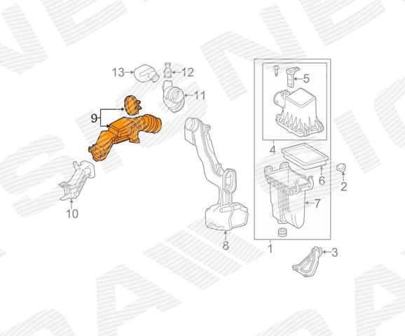  Патрубок воздушный, вход воздушного фильтра Toyota Prius 