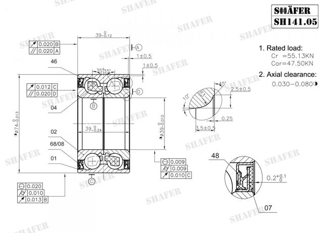 Купить SH14105 Shafer Подшипник передней ступицы