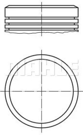 Поршень в комплекті на 1 циліндр, 2-й ремонт (+0,50) 280602 MAHLE