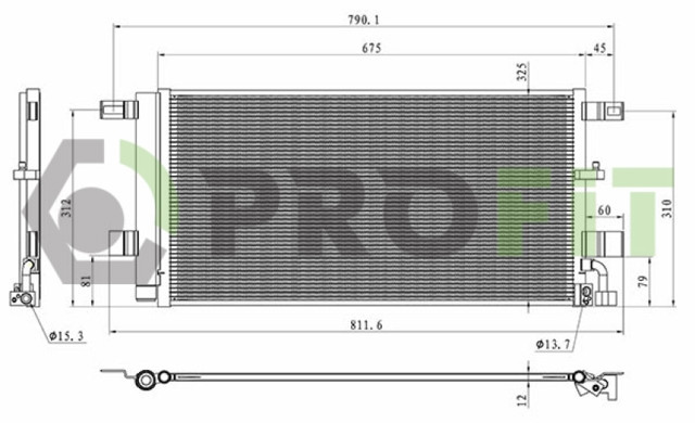 Радиатор кондиционера PROFIT 17700566