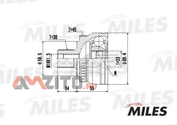 ШРУС наружный передний GA20027 Miles