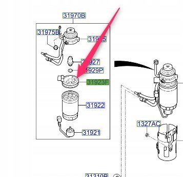 Підігрівач палива у фільтрі 319231R900 HYUNDAI