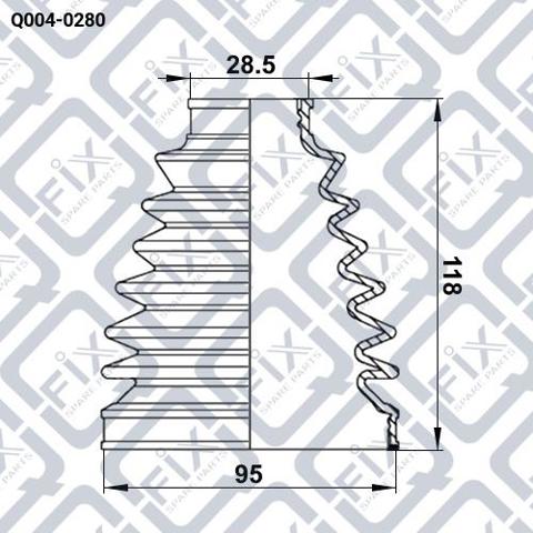 Пыльник ШРУСа внешний, левый Q-fix Q0040280 цена, от 12.33 USD